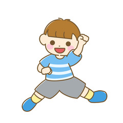ジャンプする子どものシンプルなイラスト