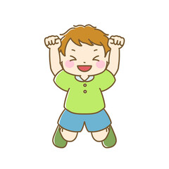 ジャンプする子どものシンプルなイラスト