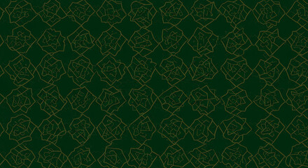 Elegant Emerald Green and Gold Geometric Pattern Seamless Texture  Perfect for Luxury Branding, Wallpaper, Fabric, and Design Projects