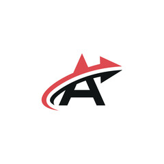 Creative Letter A Initial Logo with Dynamic Arrow, Vector Identity for Fast-Growing Companies.