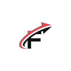 Creative F Initial Logo with Dynamic Arrow, Vector Identity for Fast-Growing Companies.