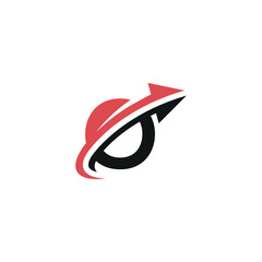Creative O Initial Logo with Dynamic Arrow, Vector Identity for Fast-Growing Companies.