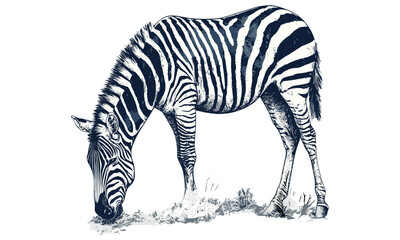 African mammal line art, hand-drawn zebra grazing engraving, monochrome animal etching, safari wildlife print, rustic fauna illustration, black sketch, vintage engraving style, trendy wildlife art