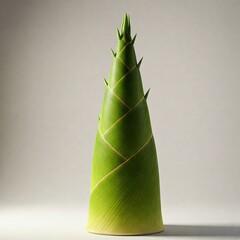 Fresh, Green Bamboo Shoot Isolated on White Background