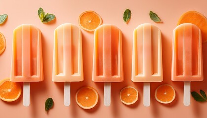 summer popsicle with peachy hues