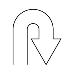 U Turn Right Road sign. U-Turn Right Traffic Road Sign, Vector Illustration.