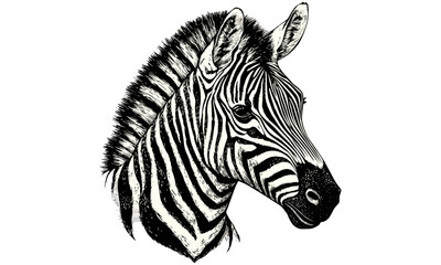 Hand-drawn Zebra Pattern, Old Engraving Style, Vintage Animal Print, Rustic Wildlife Design, Detailed Black Sketch Effect, Safari Decor, Engraved Animal Drawing, Trendy Wall Art