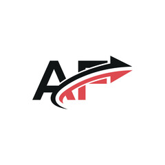 Creative Letter AF FA Initial Logo with Dynamic Arrow, Vector Identity for Fast-Growing Companies.