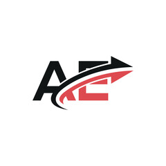 Creative Letter AE EA Initial Logo with Dynamic Arrow, Vector Identity for Fast-Growing Companies.