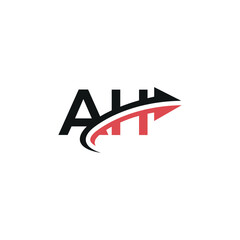 Creative Letter AH HA Initial Logo with Dynamic Arrow, Vector Identity for Fast-Growing Companies.