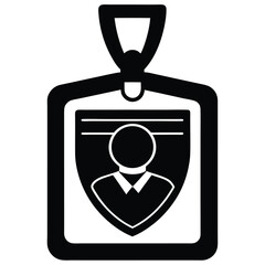 security guard element isolated id badge on white background