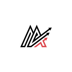 Creative Letter M Initial Logo with Dynamic Arrow, Vector Identity for Fast-Growing Companies.