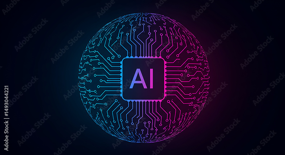 Poster artificial intelligence global network of advanced computing and data processing