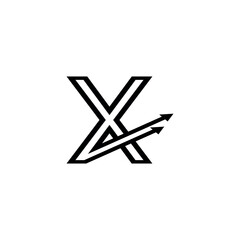 Creative Letter X Initial Logo with Dynamic Arrow, Vector Identity for Fast-Growing Companies.