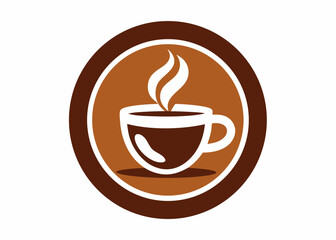 High angle view cappuccino Coffee Flat Design themed Icon with shadow