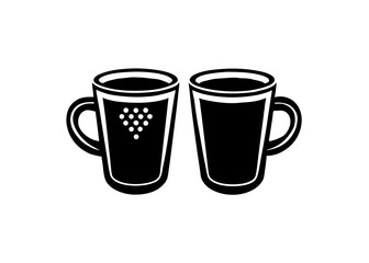 black coffee cup icon silhouette