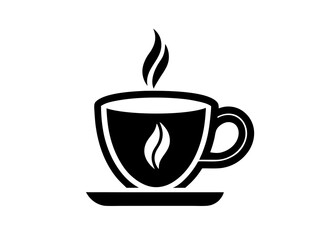 coffee cup black flat vetor icon