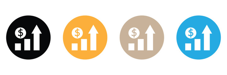 Cost Increase Vector Icons Set – Financial Growth and Expense Rise Symbols
