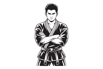 martial artist silhouette  Vector
