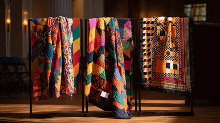 African Textiles on Display Table