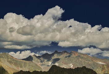 View on mountains near Kaunertal on a summer day