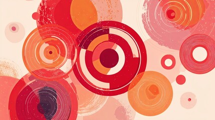 Fototapeta premium Soft Red Abstract Circle Pattern Background