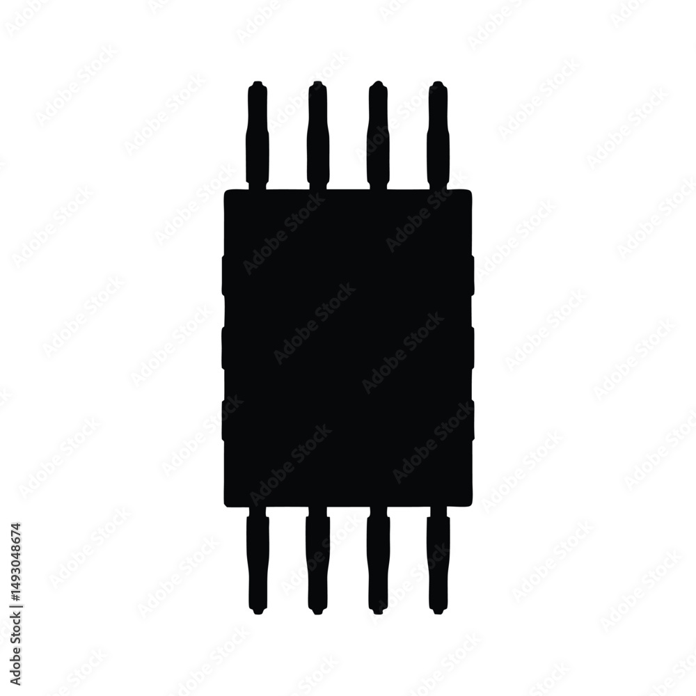 Poster a simple but effective silhouette of a microcontroller ic in black