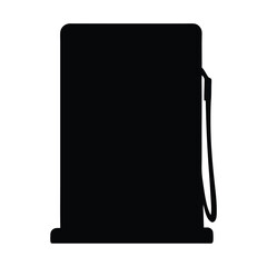 A simple black silhouette illustration of a vintage gasoline fuel pump