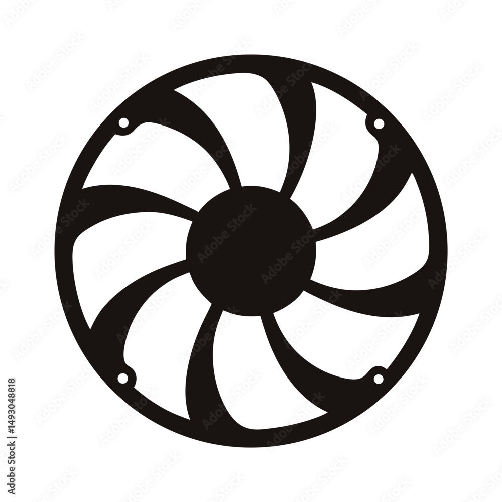 Aufkleber a simple vector graphic of a computer fan or impeller with blades