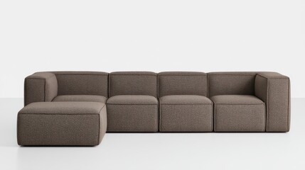 Fototapeta premium Modern Textured Sofa in Black and Beige Upholstery for Contemporary Living Room Interior