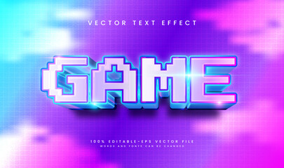 3d Game editable vector text effect. Suitable for  modern ui gaming theme asset.