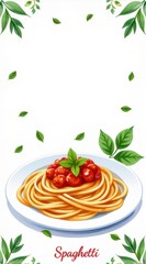 Delicious spaghetti dish italian cuisine food photography bright background close-up culinary delight