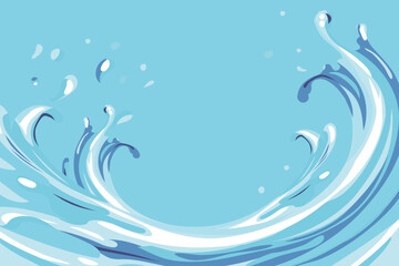 Naklejka premium 海 水のウェイブイラスト背景