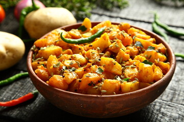 Indian vegan recipes-  Bombay aloo, potao roasted with spices. dhaba  style food.