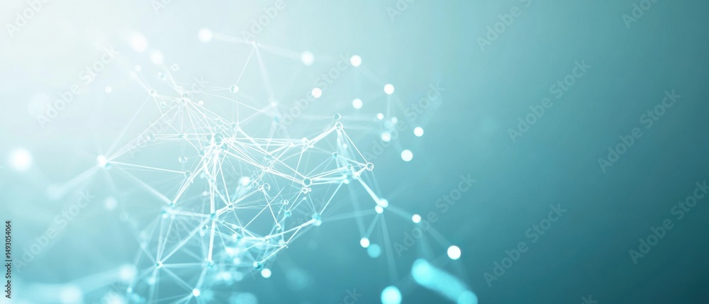 Aufkleber abstract network connection on blue background close up digital illustration technology concept arti