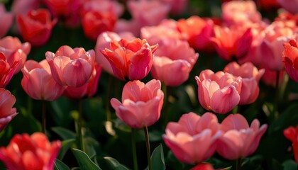 Fototapeta premium Vibrant Pink Tulips in Bloom