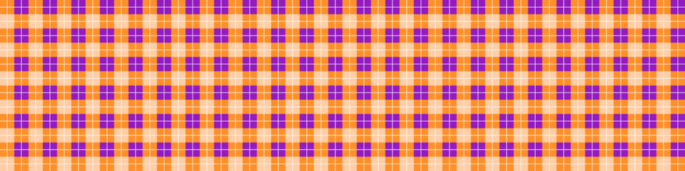 Fototapeta premium Halloween plaid wallpaper with seasonal decoration. Flat vector illustration isolated