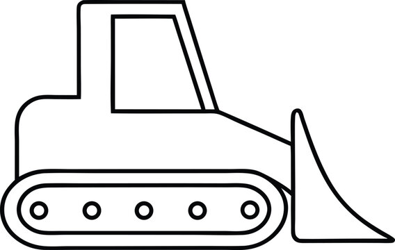 black outline bulldozer construction vehicle clip art preview