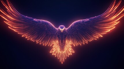 Majestic, fiery eagle soaring