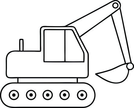 black and white excavator construction vehicle clip art preview