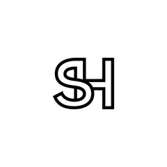 SH HS Letter Logo Design with Modern Minimal Style.