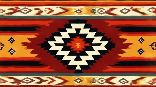 Southwestern textile geometric patterns blend warm hues