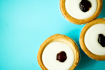 Authentic Traditional  Bakewell Tarts Fondant Icing and Almond And Respberry Filling