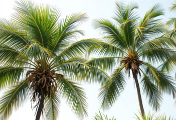 palm tree on blue sky background