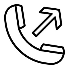 Outgoing Call Vector Line Icon Design