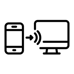 Remote Access Vector Line Icon Design