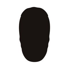 Silhouette of a person's head with hair, creating a stark contrast image