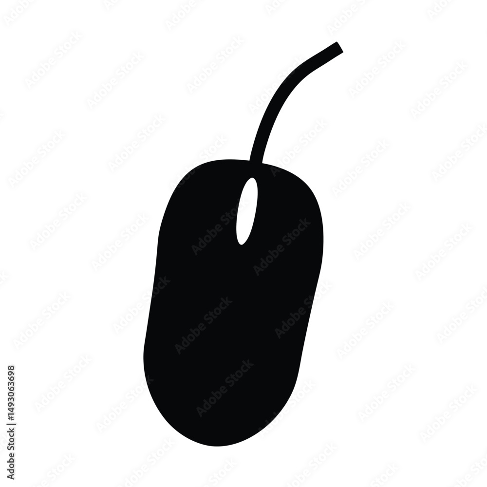 Aufkleber simple black and white computer mouse design with sleek minimalist vector