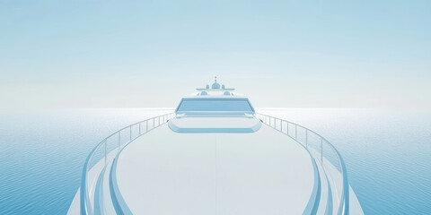 Fototapeta premium an illustration of a large ship or yacht in the blue ocean or sea 