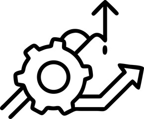 production improvement vector outline icon on white or transparent background